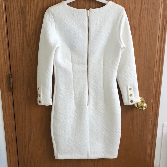 Dynamite Knit Bodycon Jacquard Dress White Size S - Picture 2 of 2